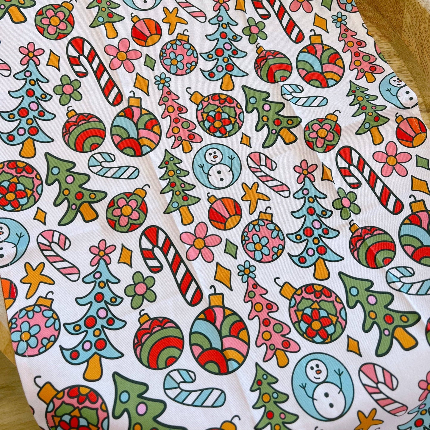 Cotton Tea Towel - Christmas Doodle