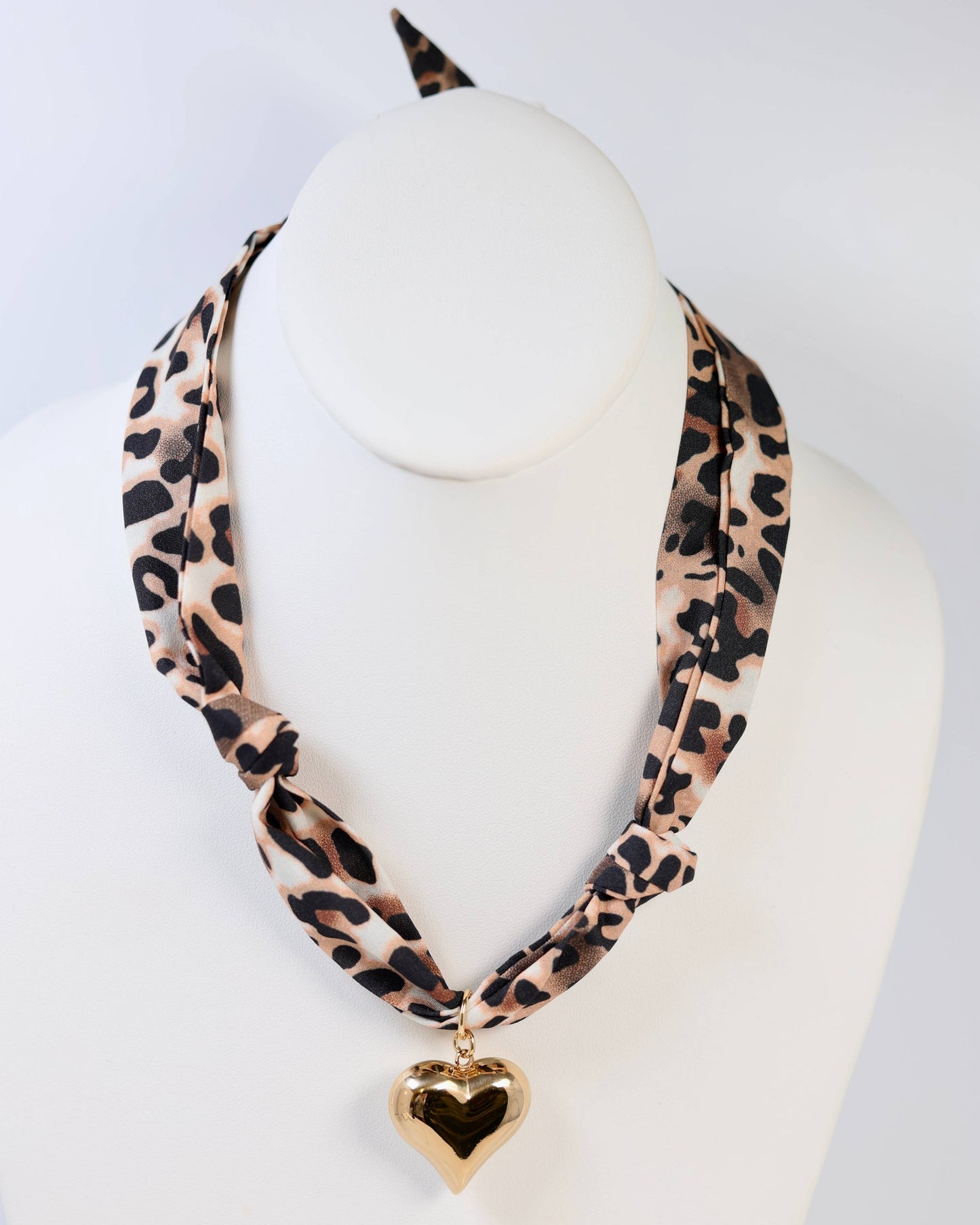 Nala Leopard Scarf Charm Necklace Brown: Default