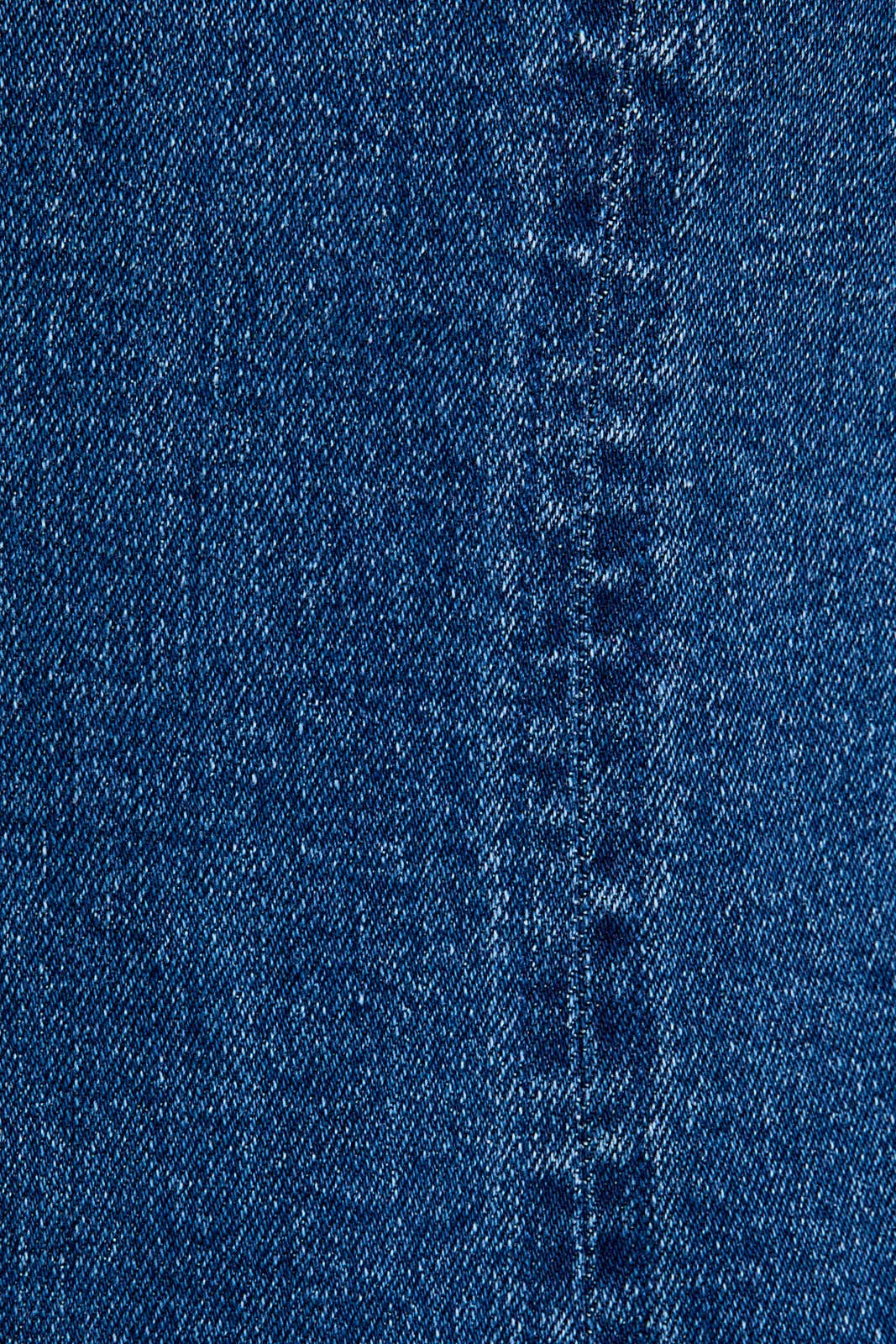 ROUND NECK SLEEVELESS DENIM DRESS: DENIM / L