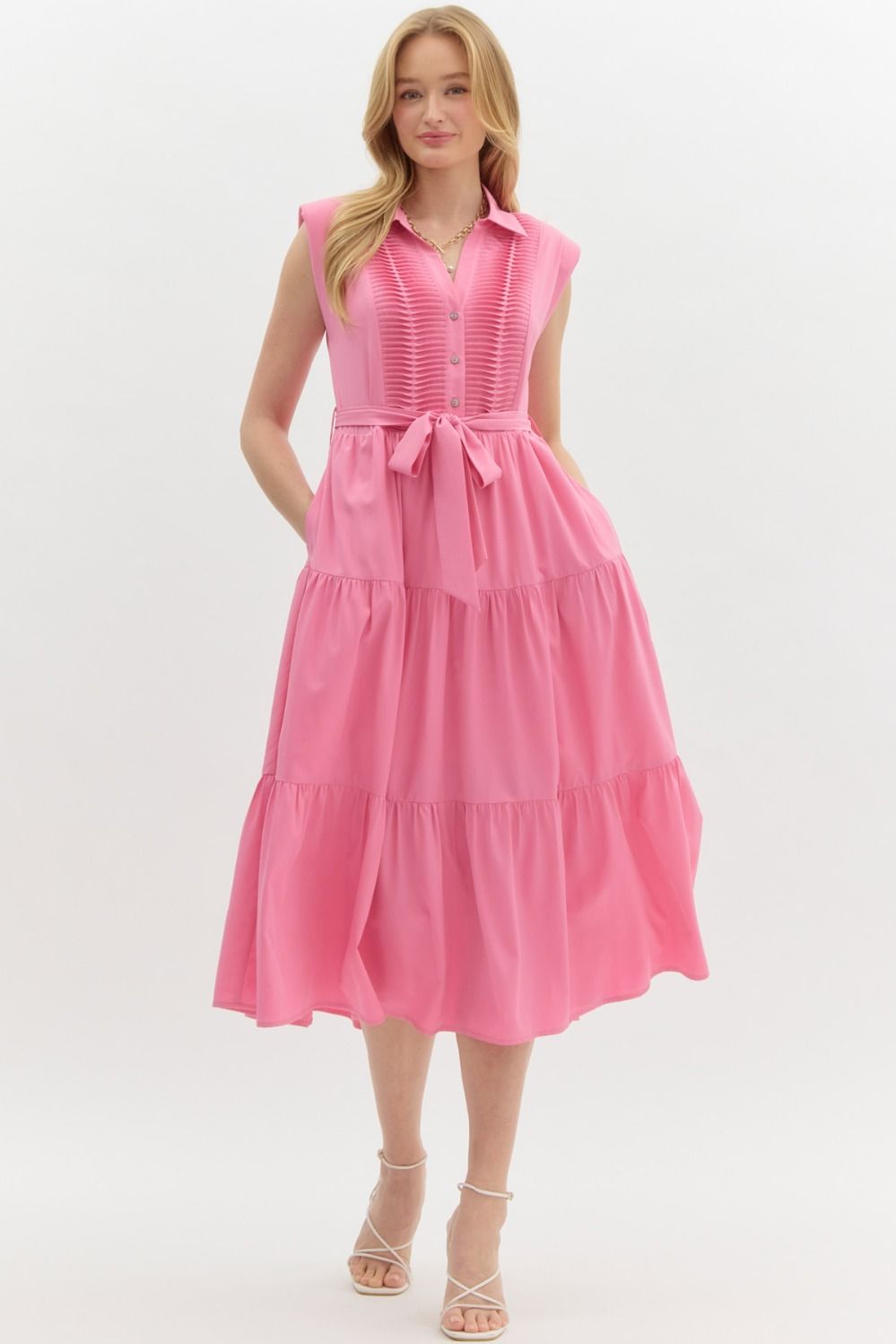 Brooklyn Midi Dress in Pink