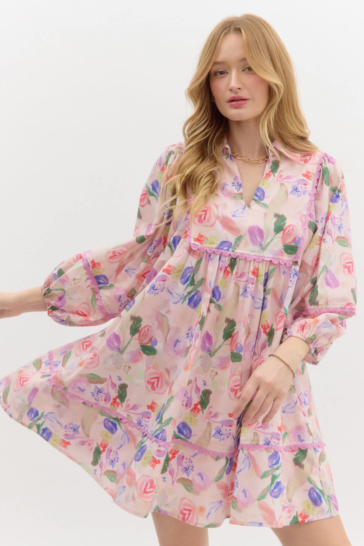 Arabella Mini Dress in Pink