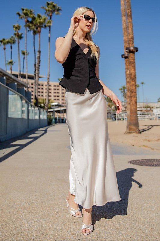 Cream Midi Skirt