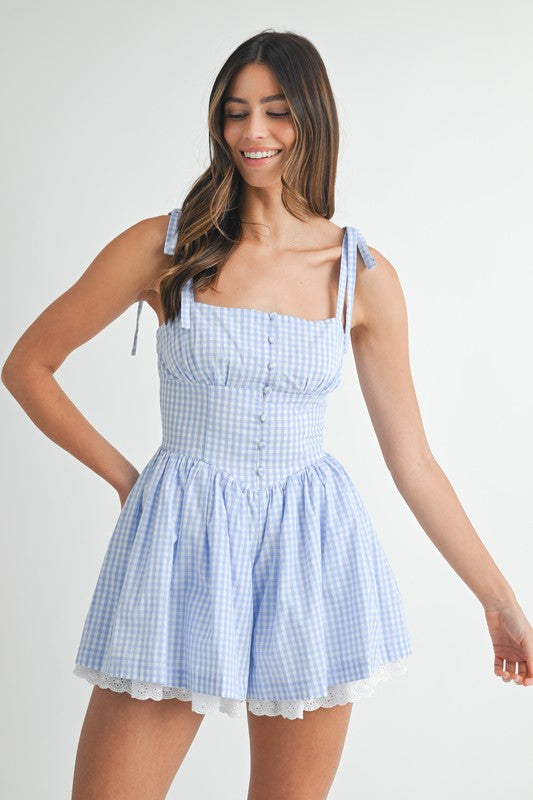 Rowan Gingham Romper