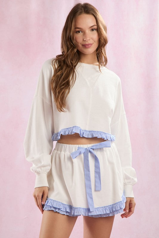 Penelope Pinstripe Ruffle Set