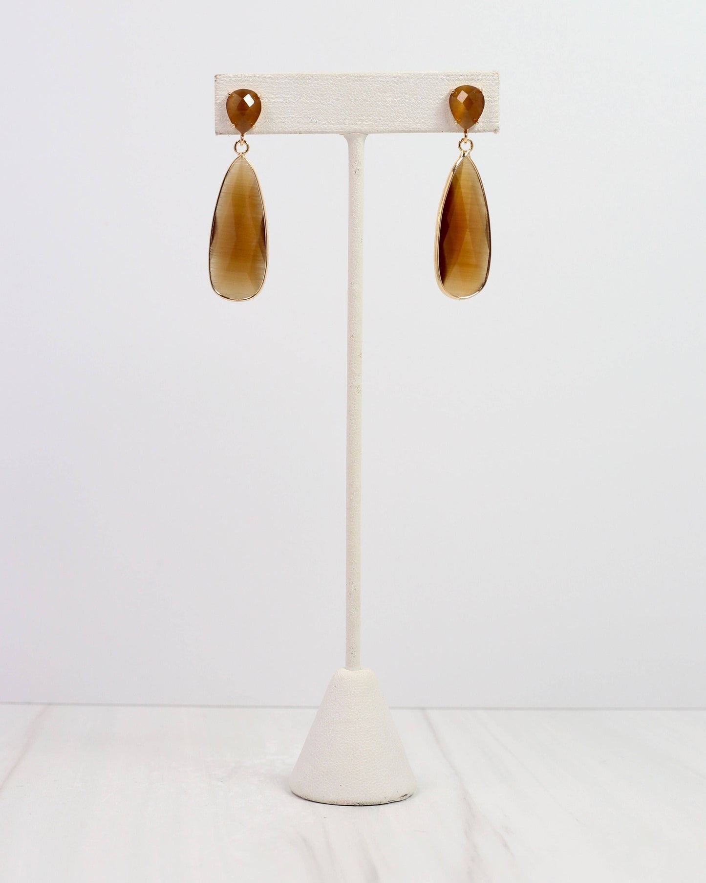 Jonsey Dangle Post Earring Brown: Default