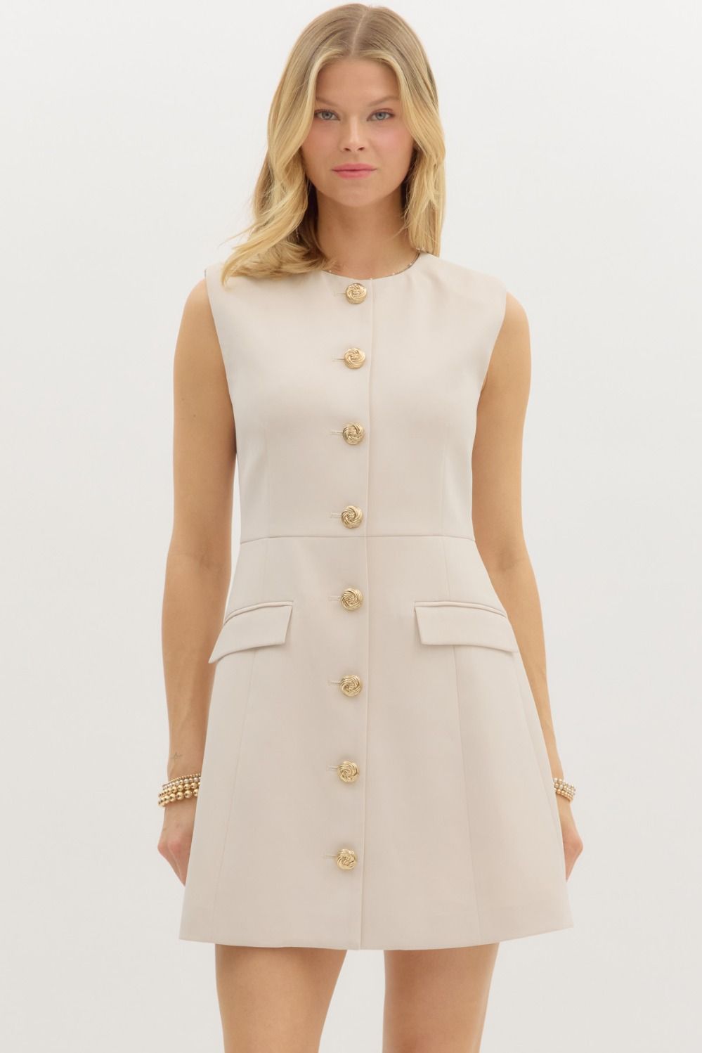 Clara Mini Dress in Sandy Beach