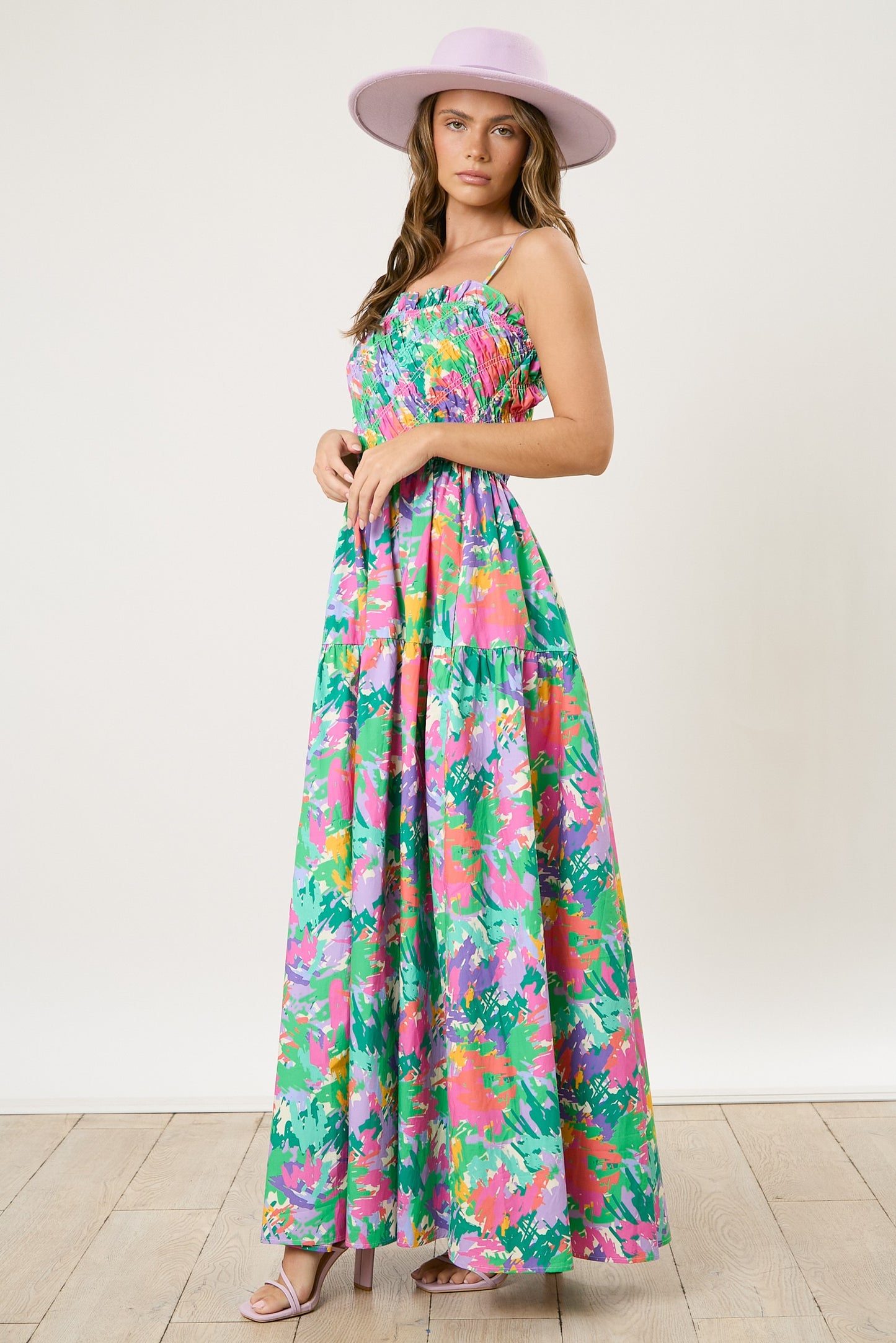 Diana Maxi Dress in Green Floral
