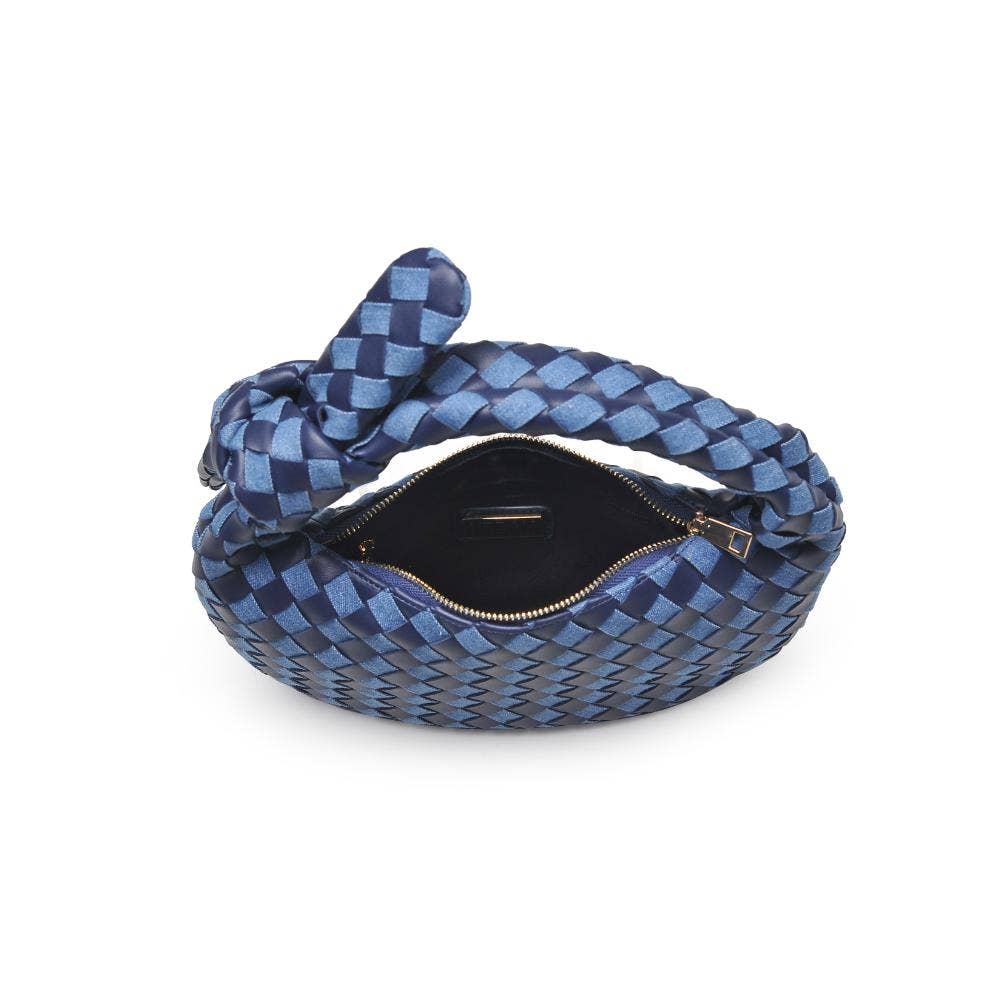 Lizbeth Woven Knot Clutch: Black