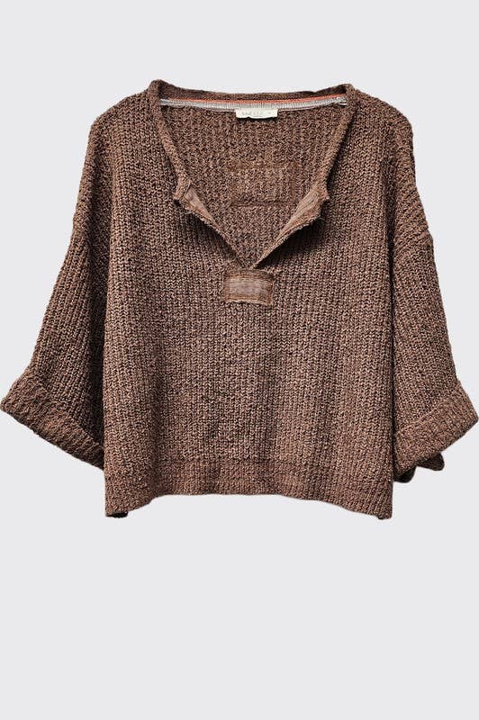 Fall Lightweight Cropped Sweater: Cocoa / S