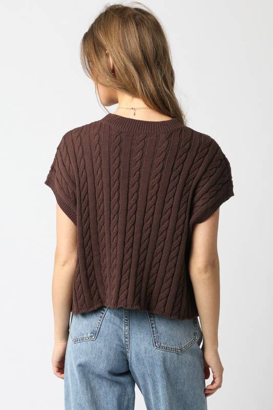 Alina Sweater Vest Top: Burgundy / Contemporary / L