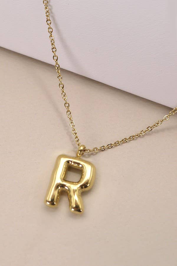 18K STAINLESS STEEL TARNISH FREE  INITIAL NECKLACE: L