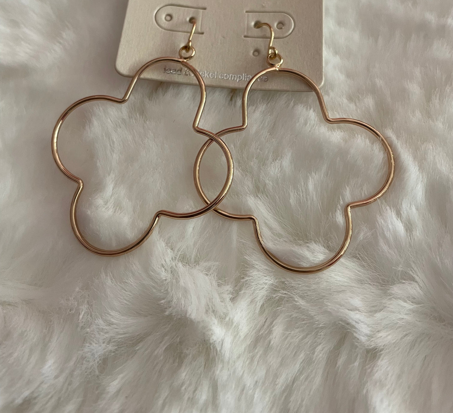 Quatrefoil Brass Hoop Earrings