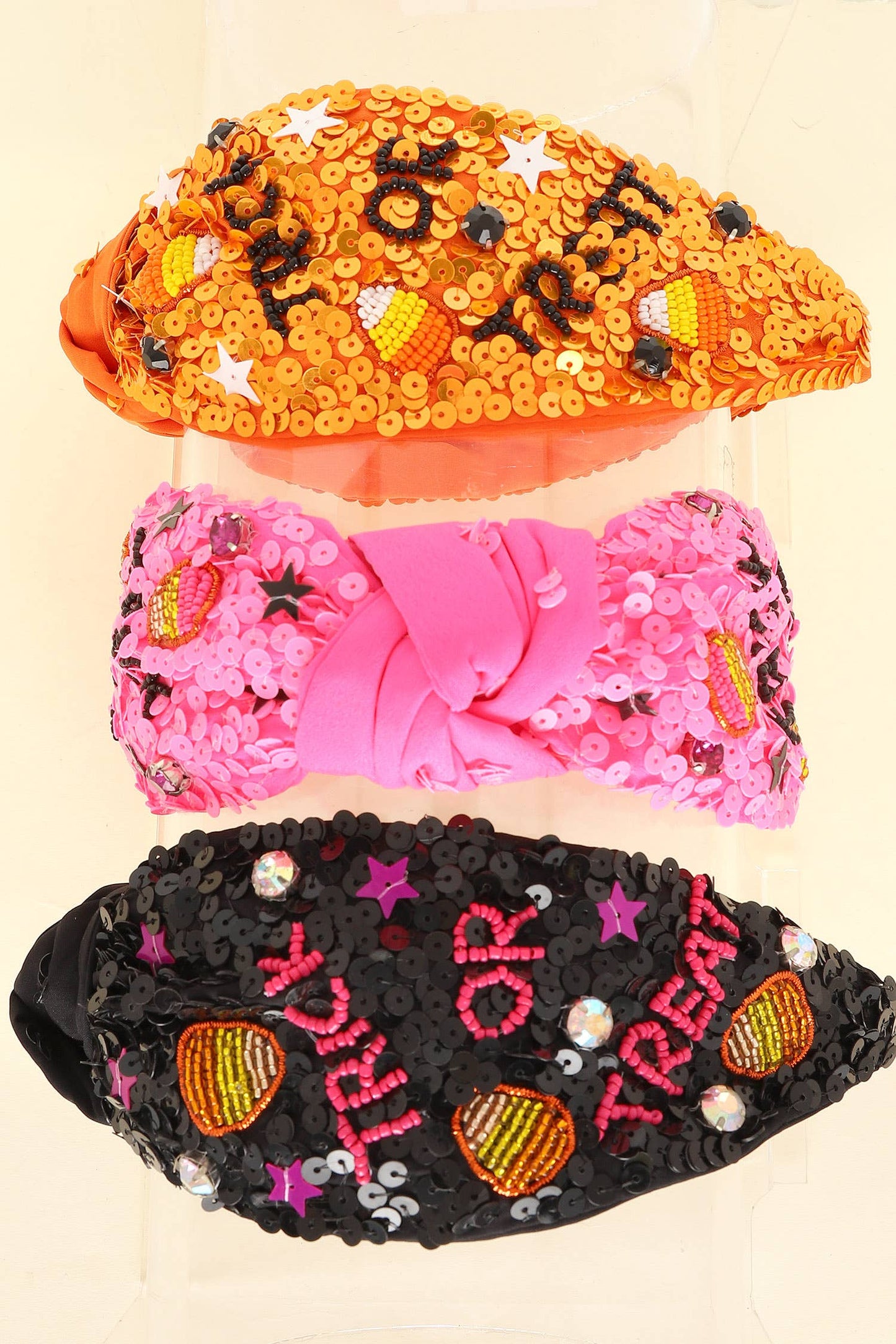 Halloween Trick or Treat Top Knotted Headband : Black