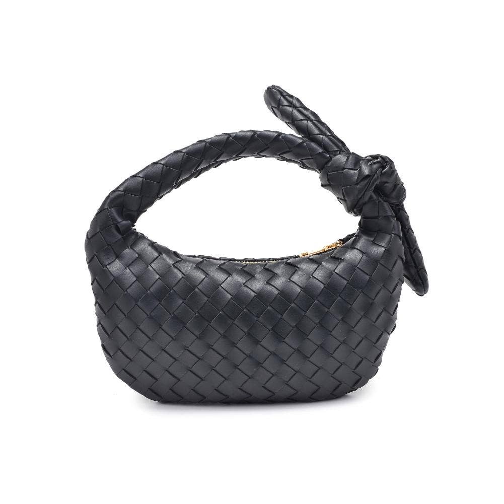Lizbeth Woven Knot Clutch: Black