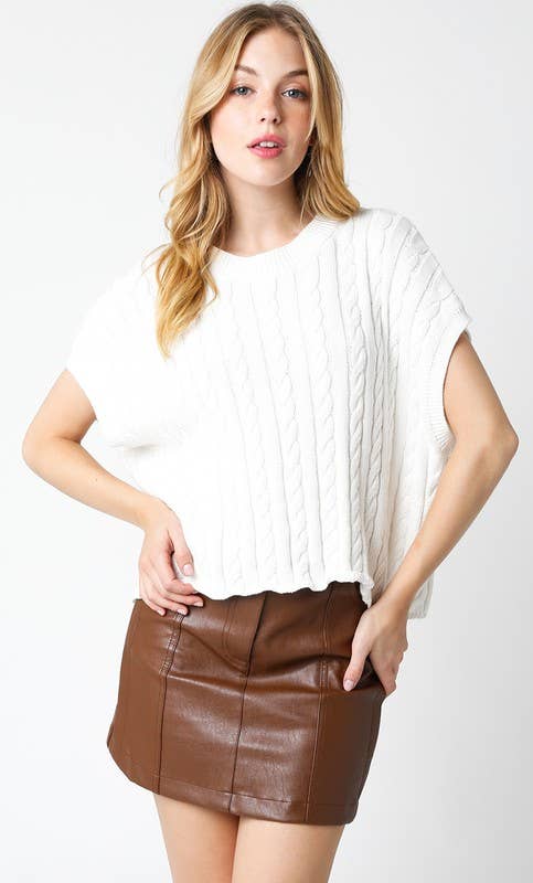 Alina Sweater Vest Top: Burgundy / Contemporary / L