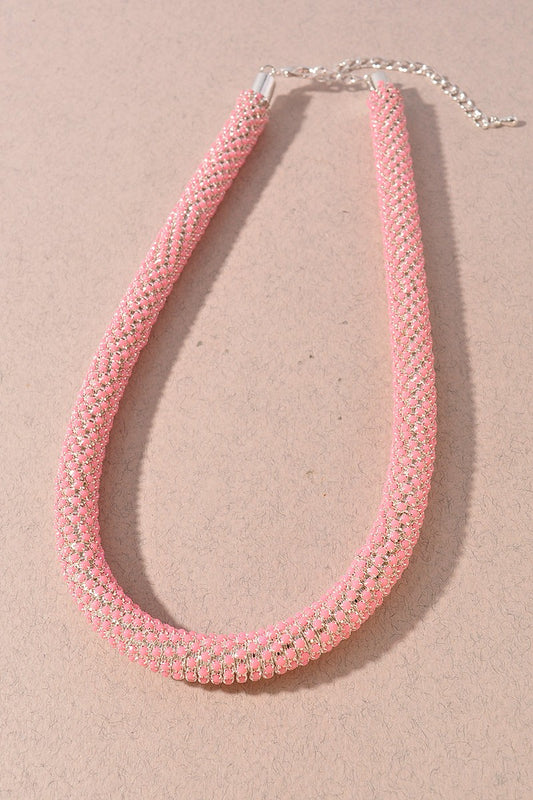 Pink Luxe Rhinestone Casting Necklace