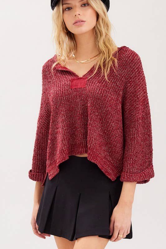 Fall Lightweight Cropped Sweater: Cocoa / S