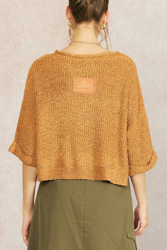 Fall Lightweight Cropped Sweater: Cocoa / S