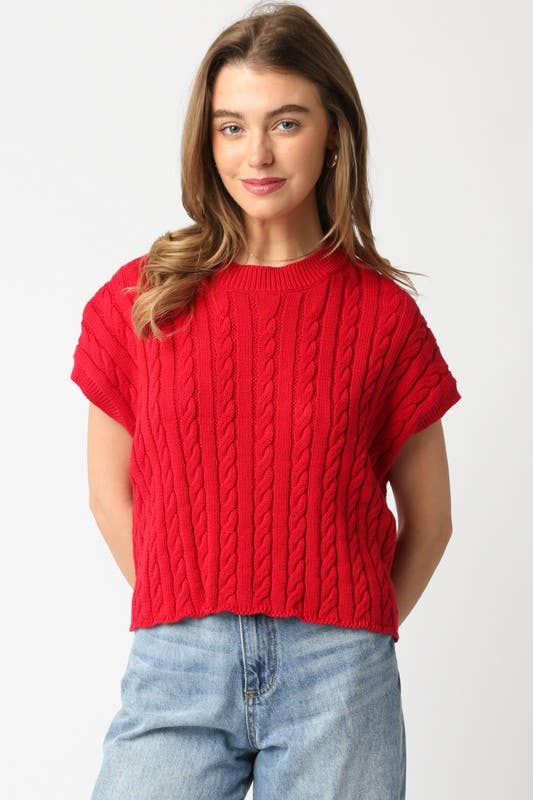 Alina Sweater Vest Top: Burgundy / Contemporary / L