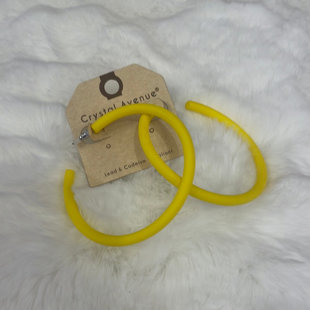 Acrylic Yellow Hoop Earrings