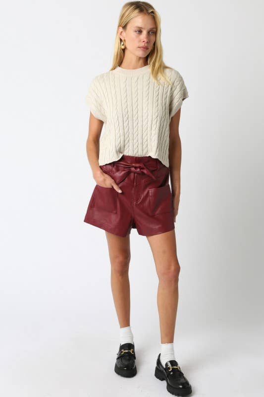 Alina Sweater Vest Top: Burgundy / Contemporary / M