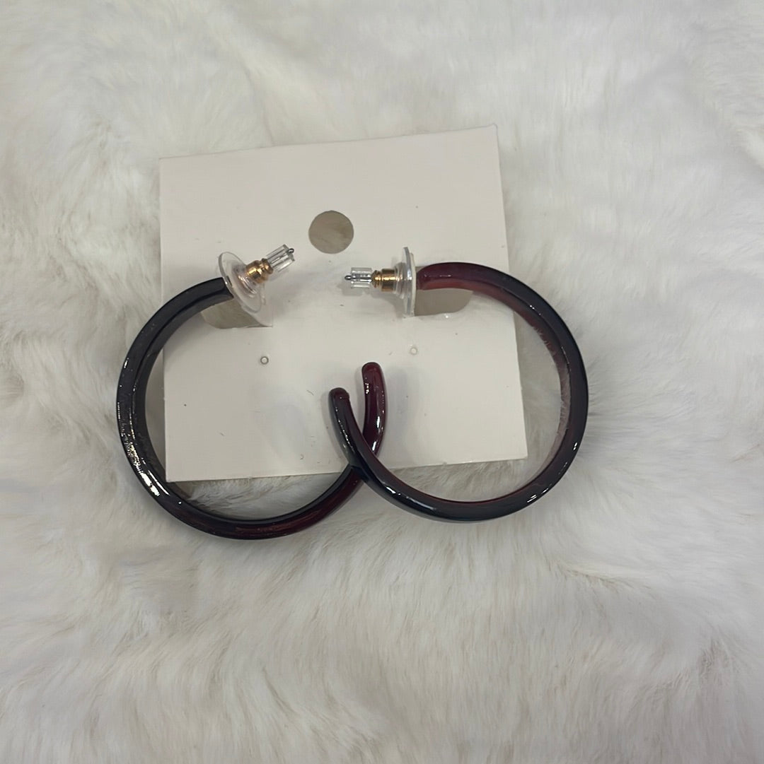 Acrylic Brown Hoop Earrings