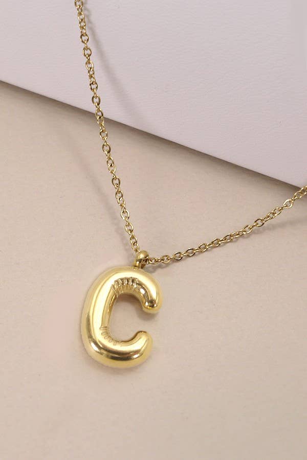 18K STAINLESS STEEL TARNISH FREE  INITIAL NECKLACE: R
