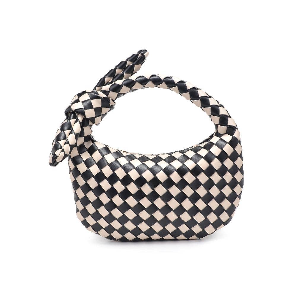 Lizbeth Woven Knot Clutch: Black