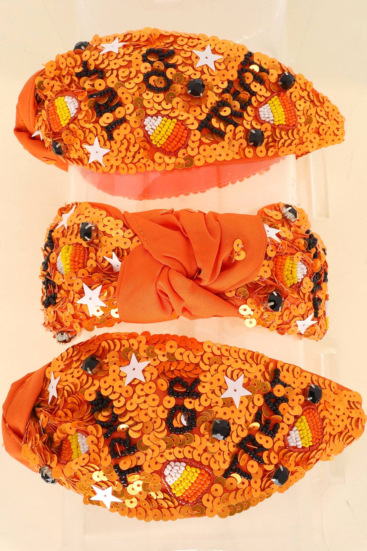 Halloween Trick or Treat Top Knotted Headband : Black