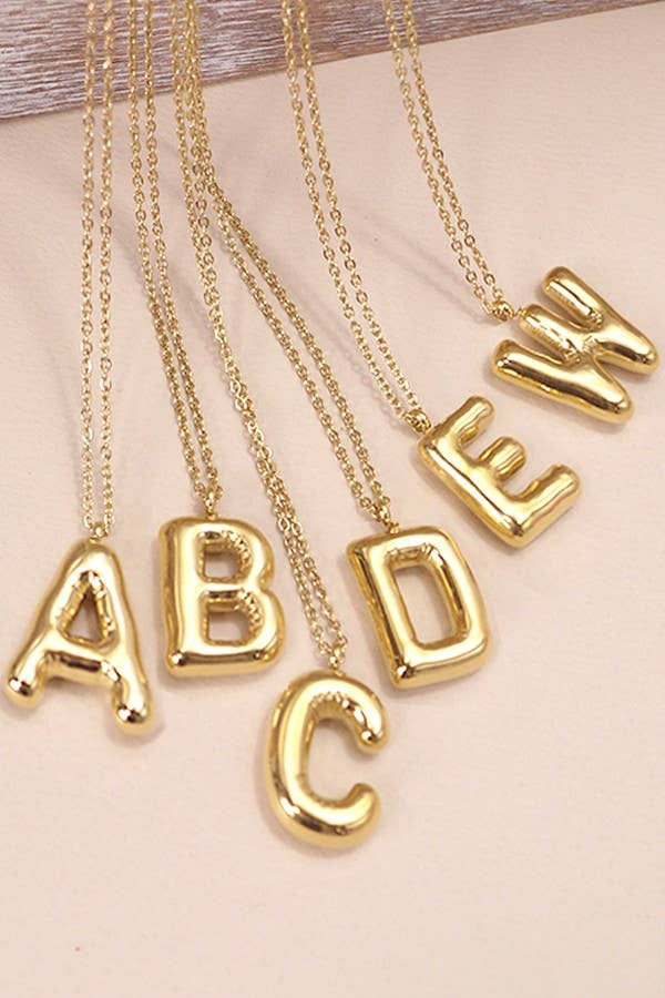 18K STAINLESS STEEL TARNISH FREE  INITIAL NECKLACE: M
