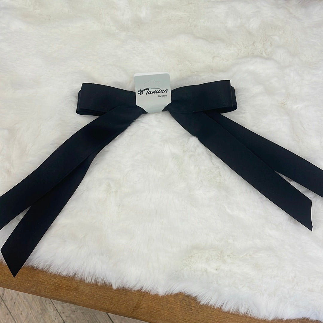 Black Double Bow Clip