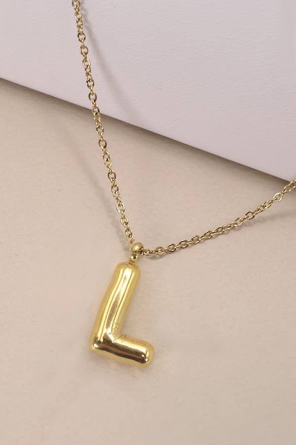 18K STAINLESS STEEL TARNISH FREE  INITIAL NECKLACE: R