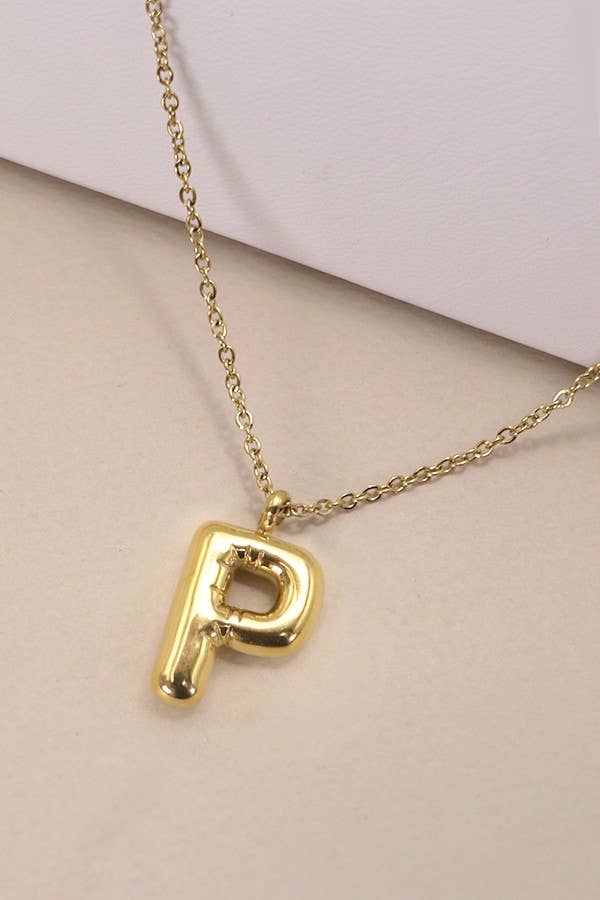 18K STAINLESS STEEL TARNISH FREE  INITIAL NECKLACE: S