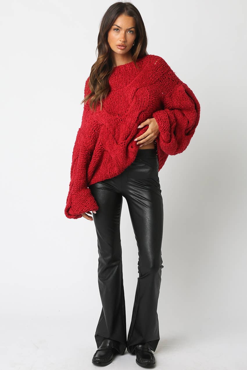 Jamie Knit Sweater: Scarlet