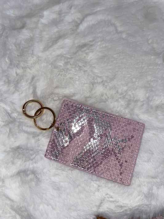 Pink/Silver Metallic Card Holder