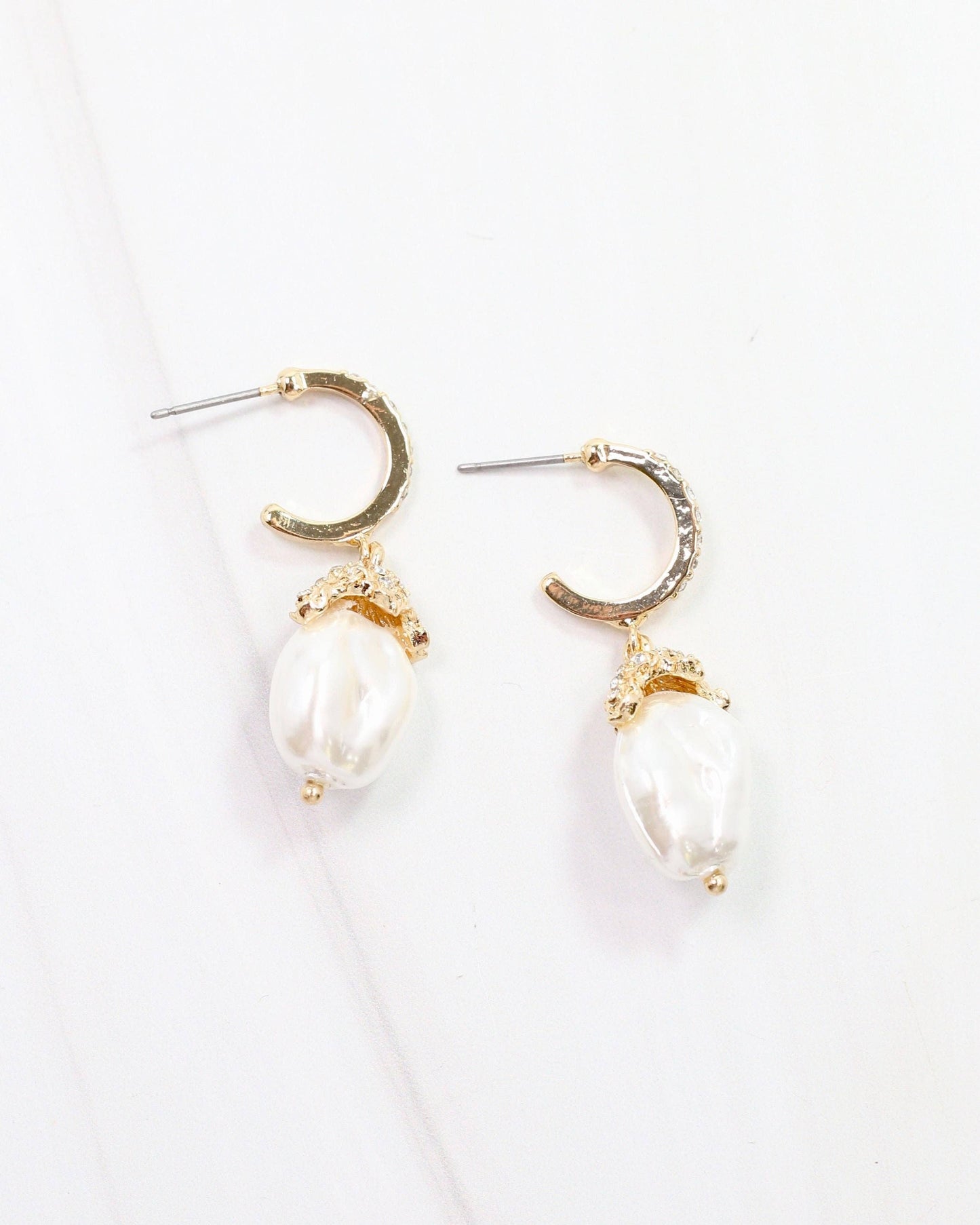 Priscilla Pearl Earring Gold: Default