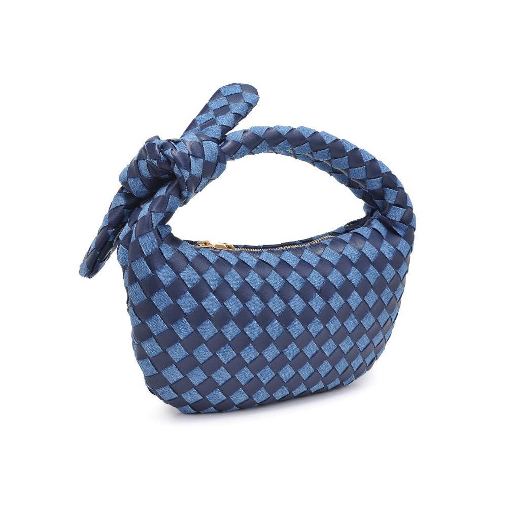 Lizbeth Woven Knot Clutch: Black