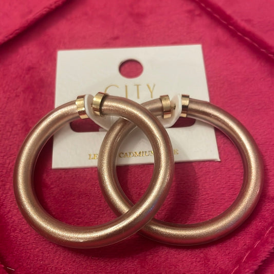 Rose Gold Tube Hoop Earrings