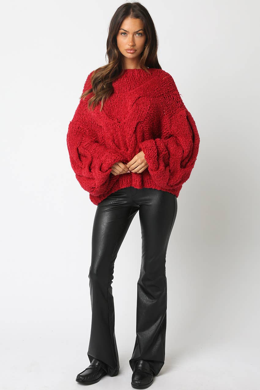 Jamie Knit Sweater: Scarlet