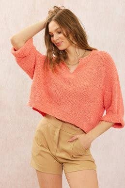 Fall Lightweight Cropped Sweater: Cocoa / S