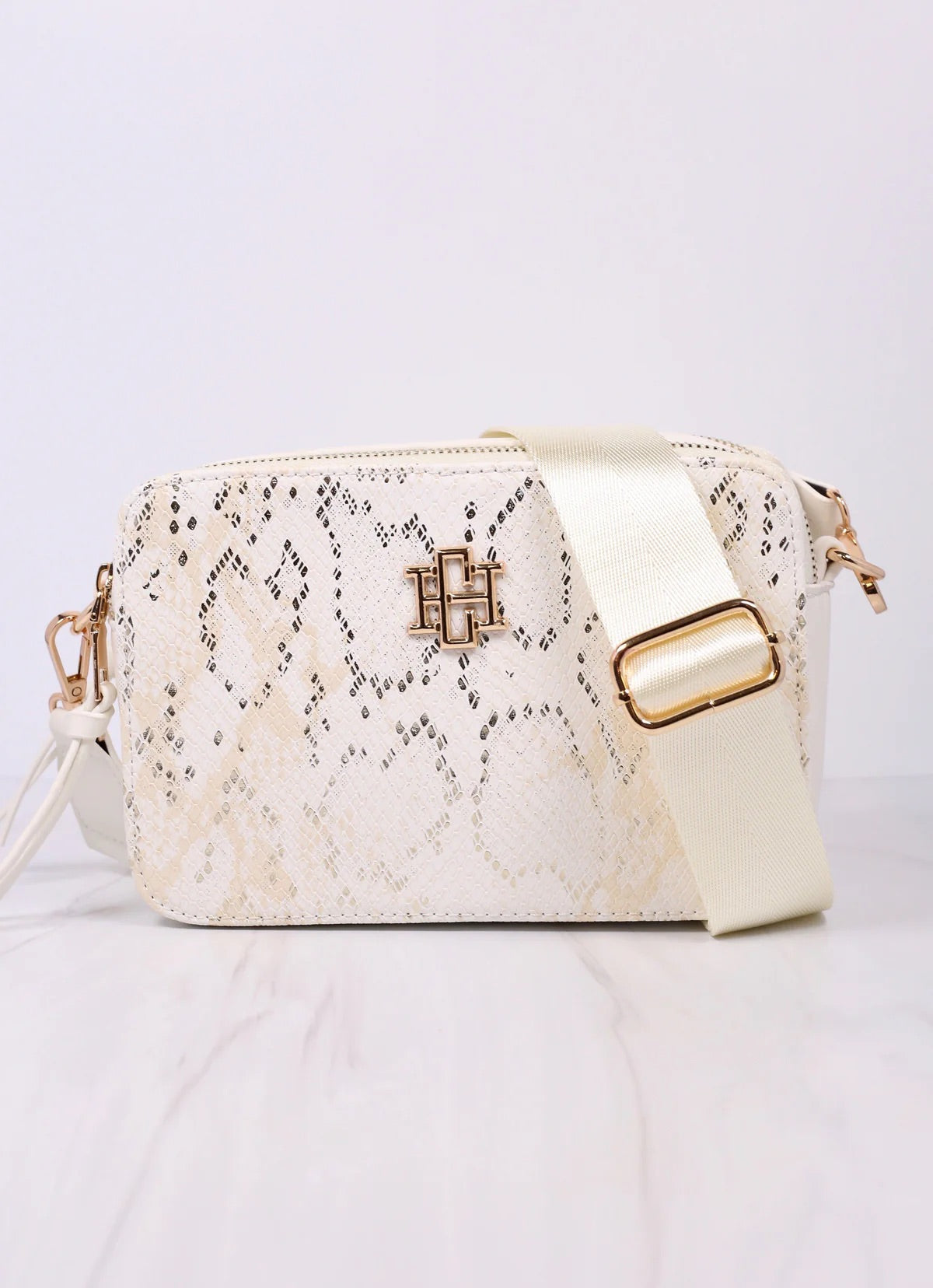 Caroline Hill Metallic Cream Oakley Crossbody