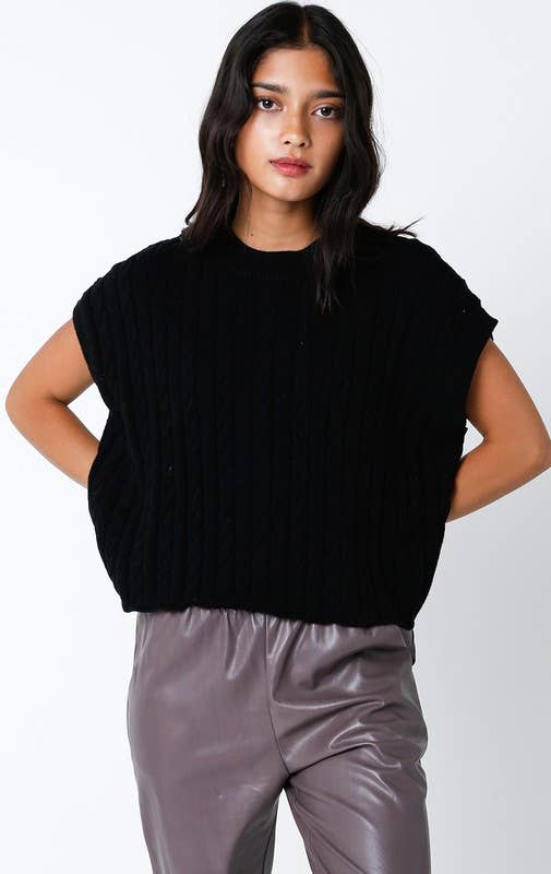 Alina Sweater Vest Top: Burgundy / Contemporary / L