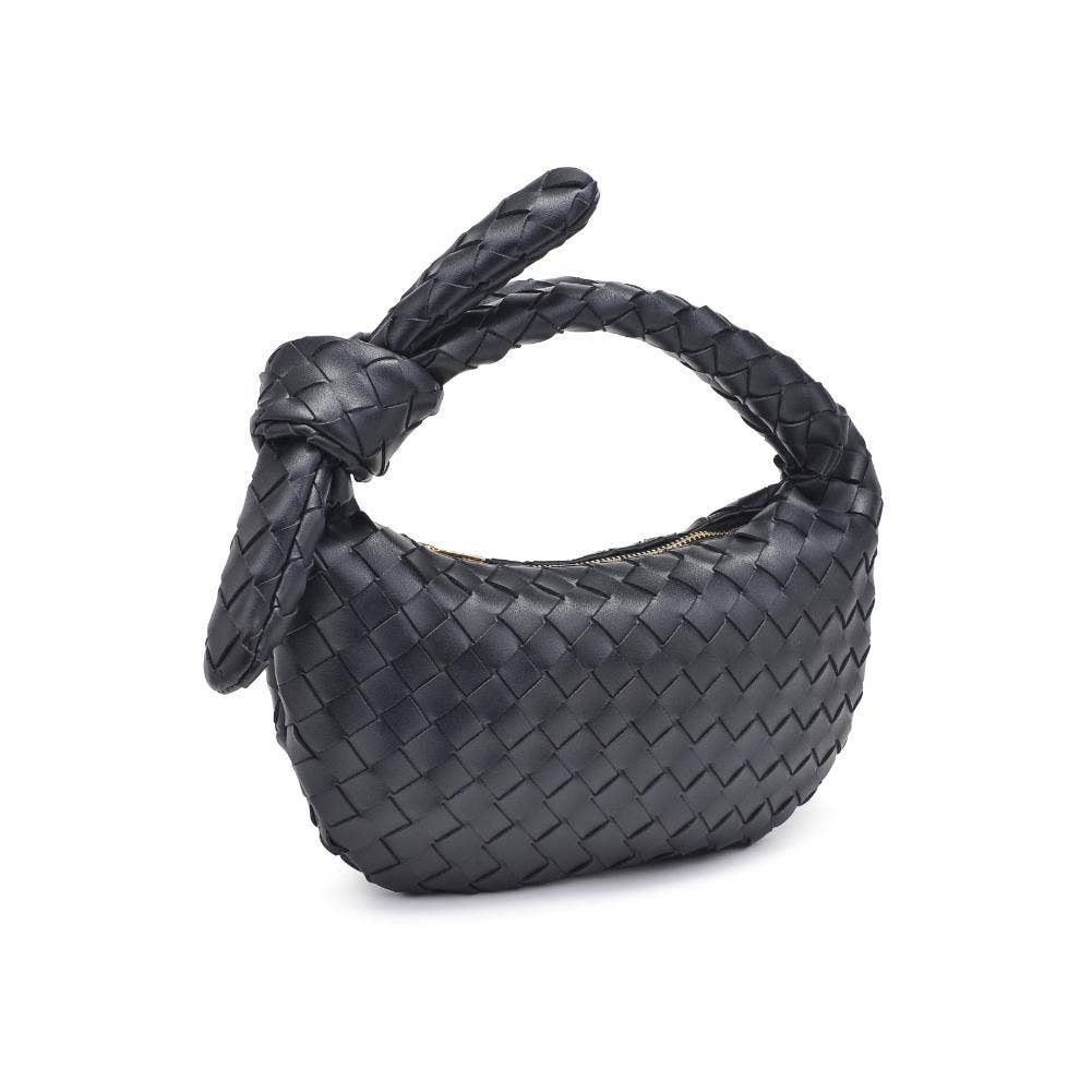 Lizbeth Woven Knot Clutch: Black