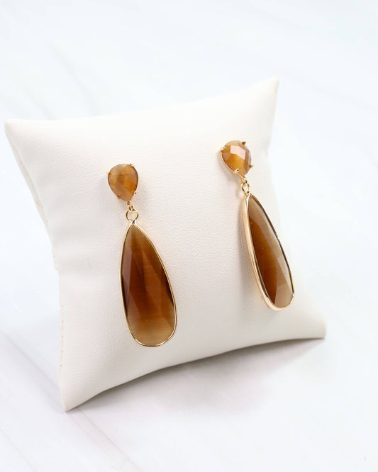 Jonsey Dangle Post Earring Brown: Default