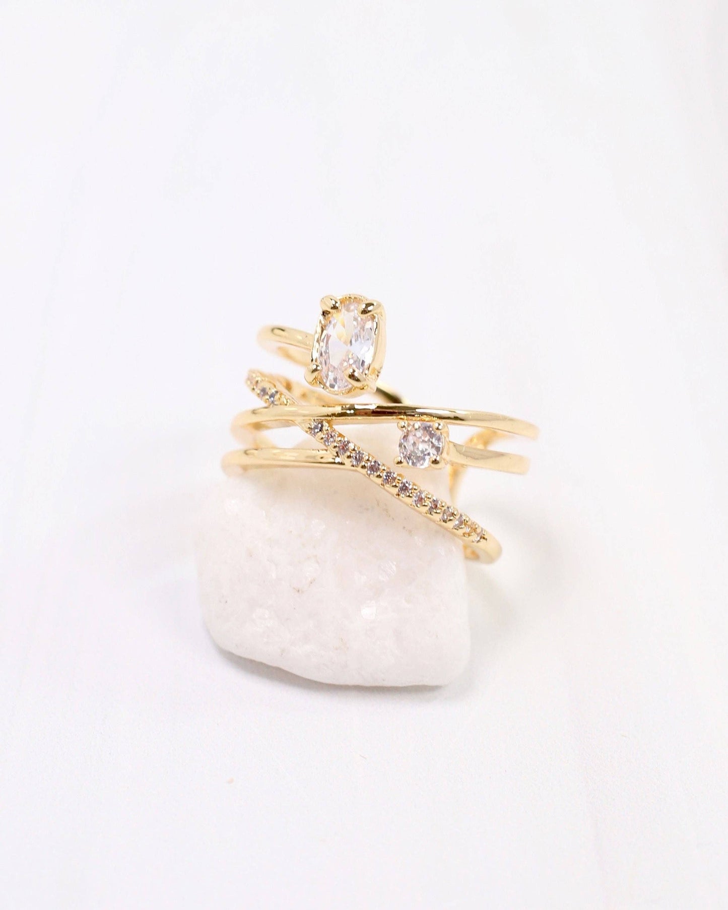 Reneau Crisscross Ring Gold: Default