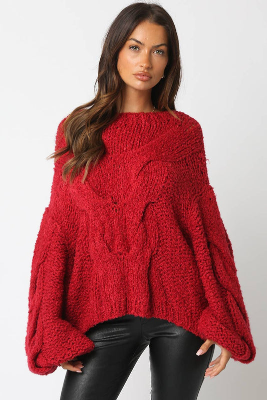 Jamie Knit Sweater: Scarlet