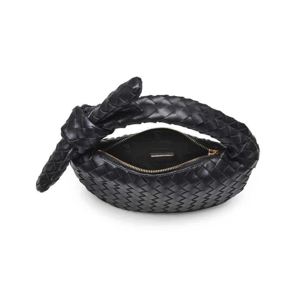 Lizbeth Woven Knot Clutch: Black