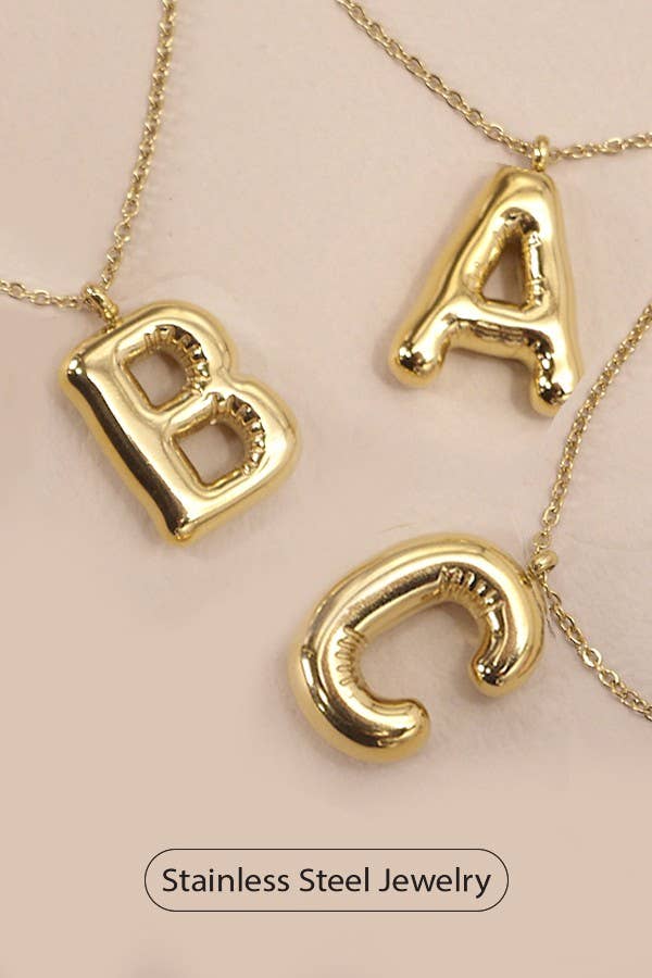 18K STAINLESS STEEL TARNISH FREE  INITIAL NECKLACE: R