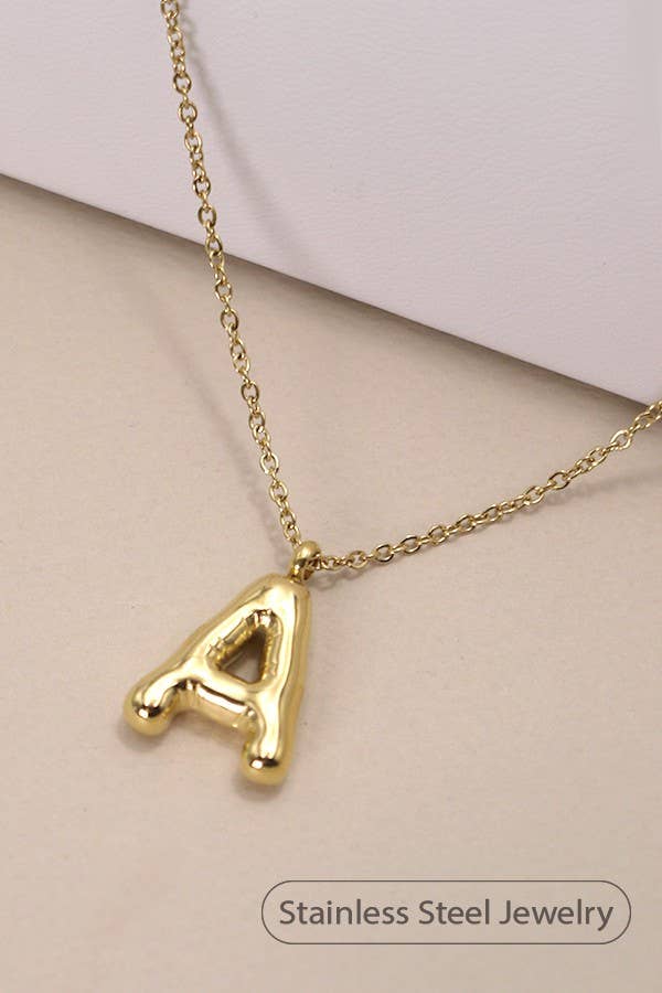 18K STAINLESS STEEL TARNISH FREE  INITIAL NECKLACE: F