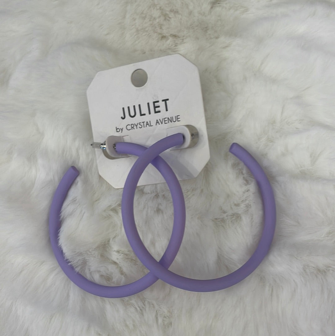 Acrylic Purple Hoop Earrings